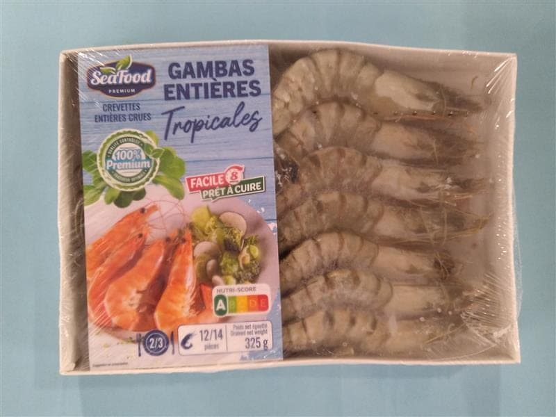 Frozen Raw Black Tiger Prawns, HOSO, 12/14 (Penaeus monodon)