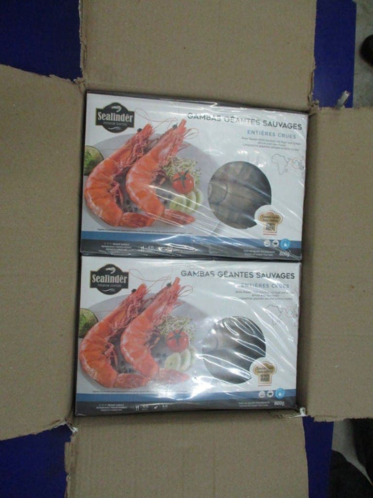 Frozen Raw Sea Tiger Prawns, HOSO, 6/8 (Penaeus semisulcatus)
